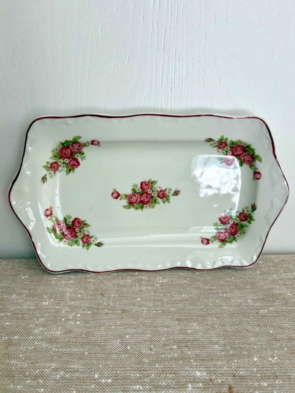 Vintage Vanity Tray Cottagecore Floral Tea Platter Royal Falcon England